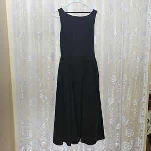 Abercrombie & Fitch Black Drop Waist Midi Dress